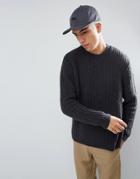 Asos Relaxed Fit Sweater In Charcoal-black