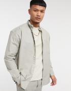 Asos Unrvlld Spply 90s Oversized Organic Oxford Shirt In Beige-neutral