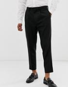 Asos Design Tapered Crop Smart Pants In Black - Black