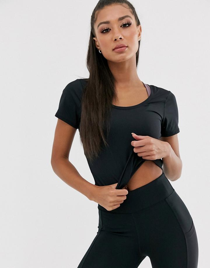 Asos 4505 T-shirt With Bow Back Detail - Black