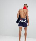 Fila Black Line Swim Shorts With Large Back Panel Logo In Navy - Navy