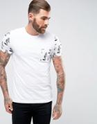 Asos T-shirt With Robot Print Sleeve And Pocket - White