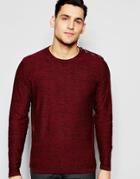 Jack & Jones Premium Knitted Sweater With Side Neck Buttons - Burgundy