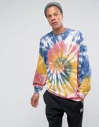 Asos Super Oversized T-shirt With Batwing Sleeve With Multi-colored Spiral Tie-dye - Multi
