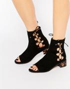 Asos Apostrophe Lace Up Boot Sandals - Black