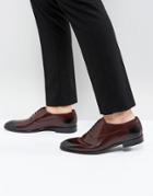 Hugo Appeal Lace Up Leather Oxford Shoes In Burgundy - Red
