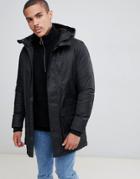 Jack & Jones Core All Weather Parka With Taped Seams-black