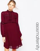 Asos Maternity Victoriana Skater Dress - Red