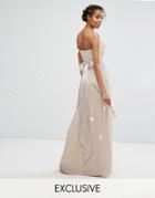 Tfnc Wedding Bandeau Maxi Dress With Bow Back Detail - Brown