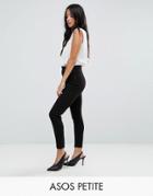Asos Petite Super High Waist Skinny Pant With Ankle Zips - Black