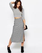 Only Pencil Jersey Skirt - Gray