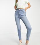 Pull & Bear Tall High Rise Skinny Contour Jeans In Mid Blue