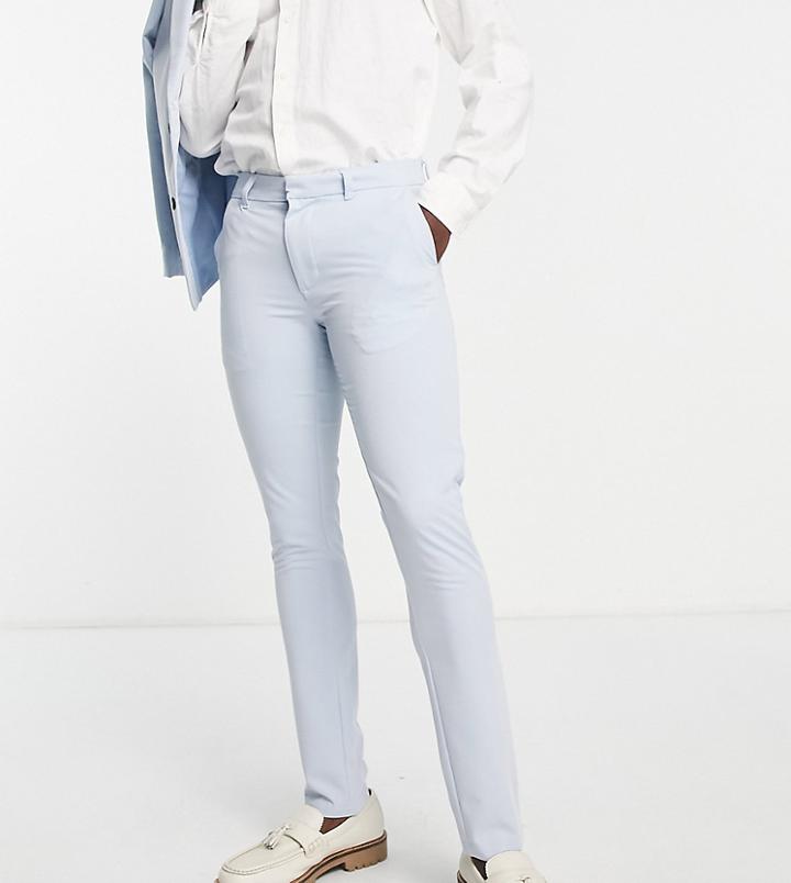 New Look Super Skinny Suit Pants In Light Blue