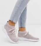 Asos Design Wide Fit Discus Sneakers In Gray And Peach-multi
