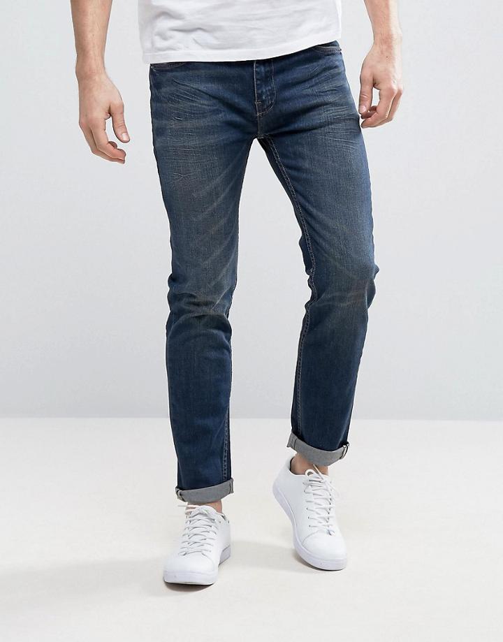 Bellfield Washed Indigo Skinny Jeans - Navy