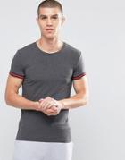 Emporio Armani Muscle Fit T-shirt With Contrast Cuffs - Gray