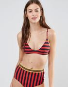 Stella Mccartney Flame Stripe Bikini Top - Multi