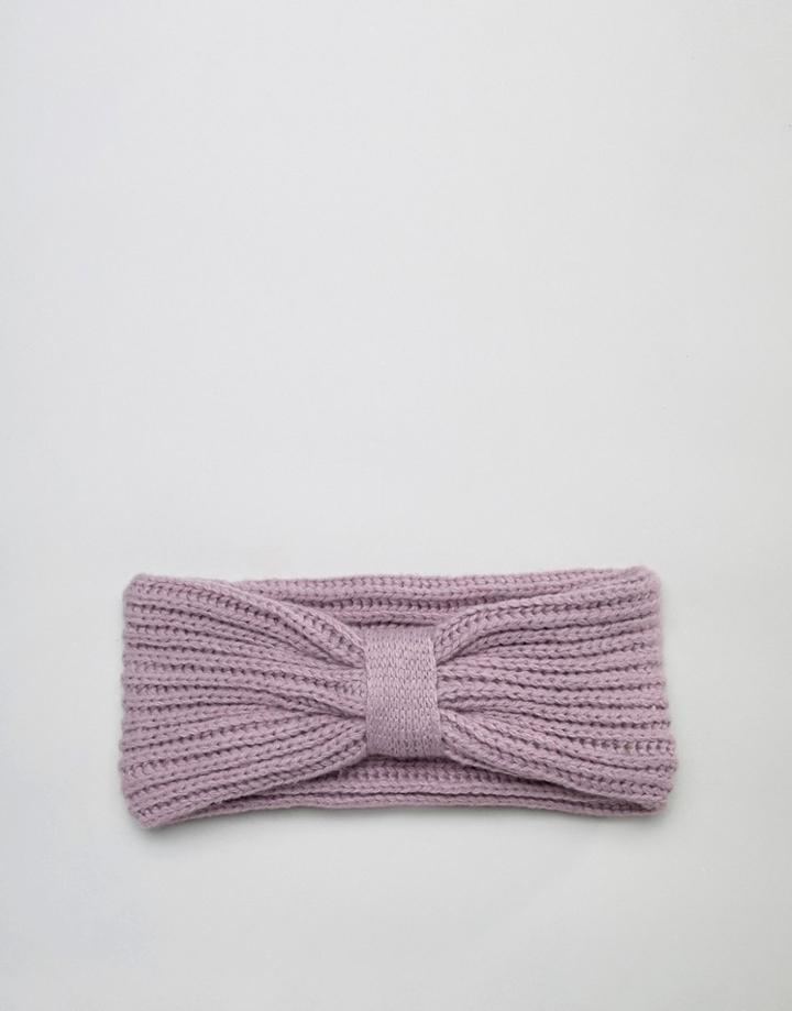 Asos Design Rib Headband In Recycled Polyester - Purple