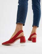 Stradivarius Sling Back Shoe In Red - Red