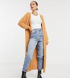 Missguided Tall Set Maxi Cardigan In Toffee-brown