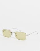 Madein Frameless Square Sunglasses In Sage-green