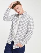 Selected Homme Slim Fit Flannel Shirt In White Check