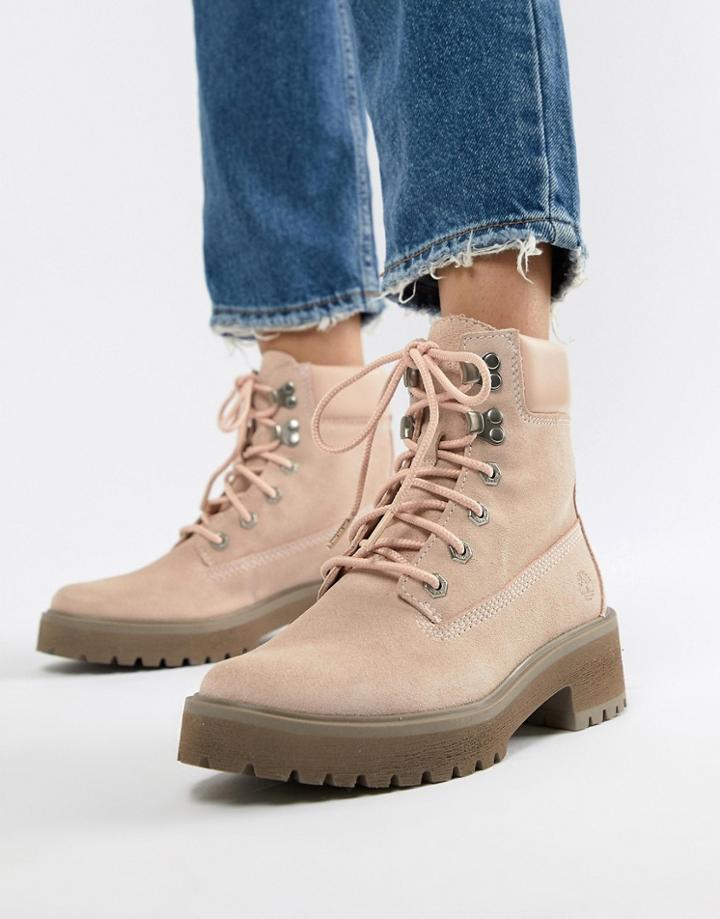 Timberland Carnaby Cool 6 Inch Suede Rose Ankle Boots - Pink