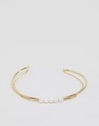 Asos Fine Multirow Cuff Bracelet - Gold