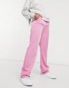 Vila Tailored High Waisted Pants In Pink