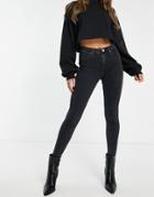 River Island Molly Mid Rise Bum Sculpt Skinny Jeans In Black