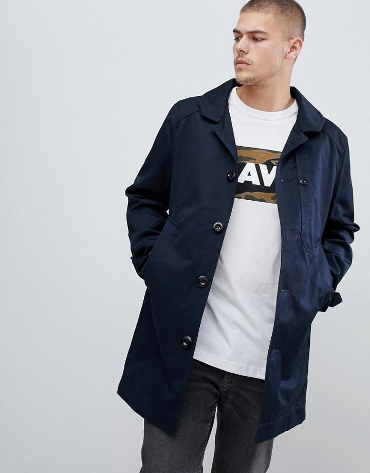 G-star Garber Trench Coat In Navy - Navy