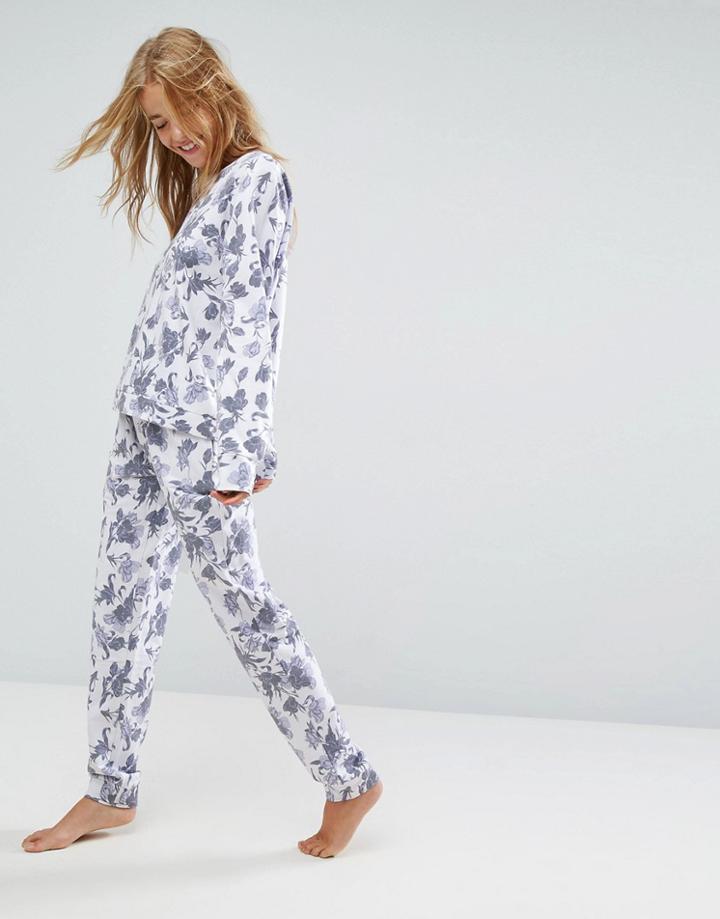 Asos Lounge Watercolor Floral Jogger - Multi