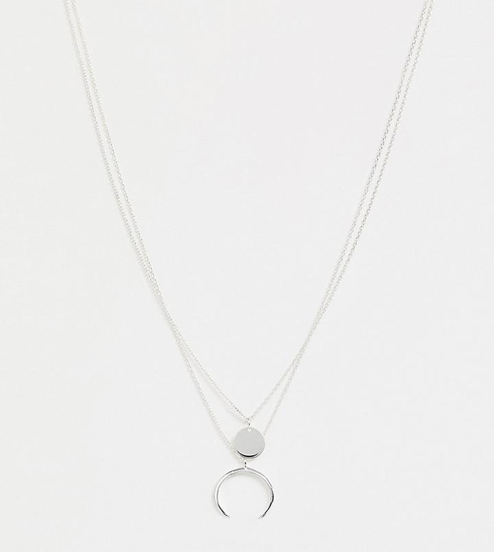 Kingsley Ryan Sterling Silver Coin & Cresent Multi Row Necklace - Silver