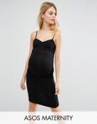 Asos Maternity Bodycon Dress With Cut Out Back - Black