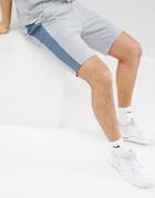 Asos Design Skinny Shorts In Gray With Contrast Side Stripes - Gray