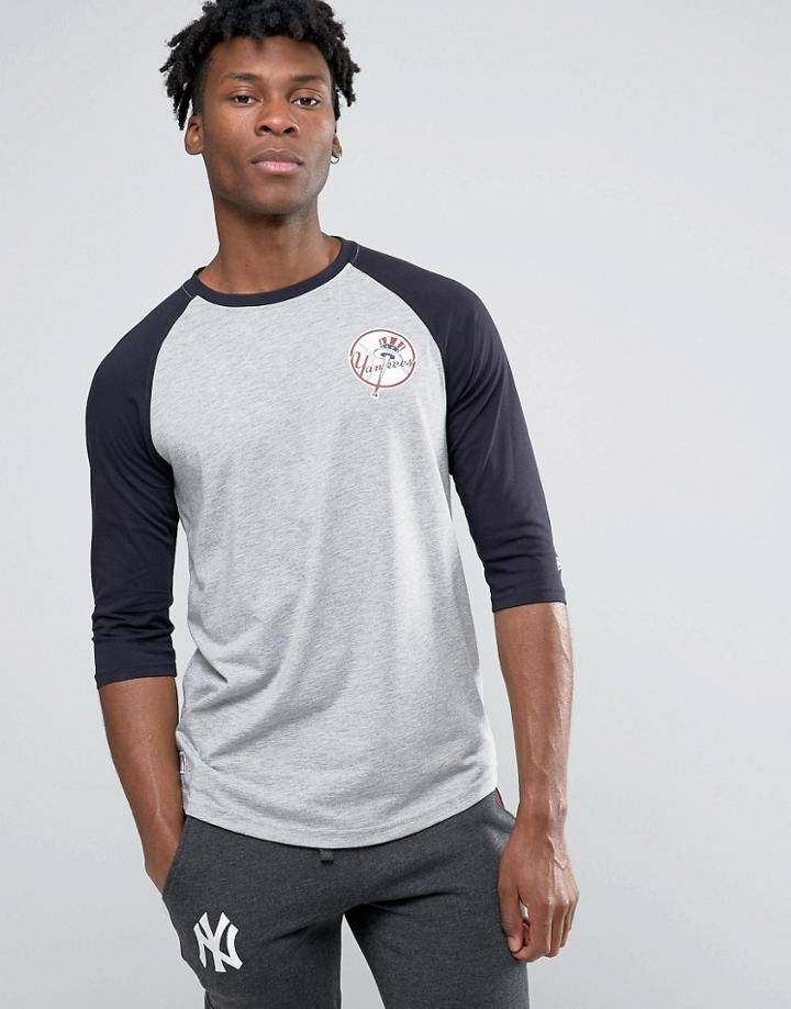 New Era Yankees 3/4 Sleeve Raglan T-shirt - Gray