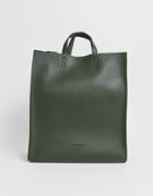 Claudia Canova Large Tote Bag In Khaki Green