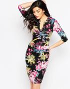 Jessica Wright Sammy Pencil Dress - Tropical Print