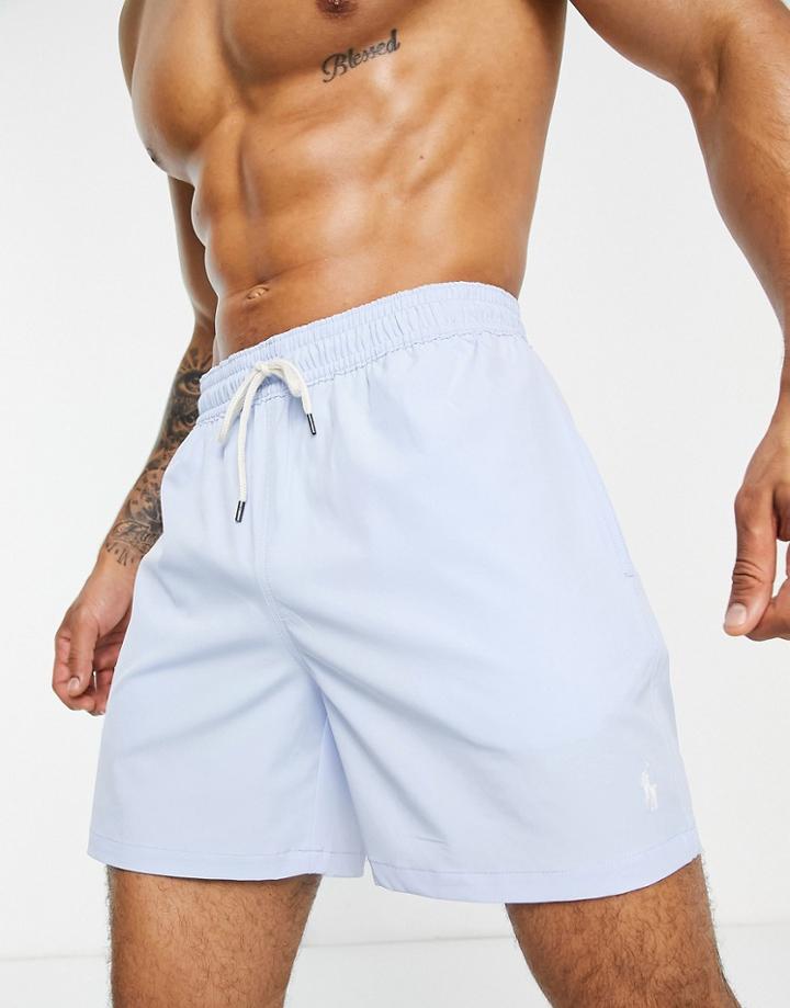 Polo Ralph Lauren Traveler Swim Shorts With Pony Logo In Light Blue