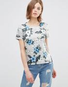 Poppy Lux Yula Floral T-shirt - Gray