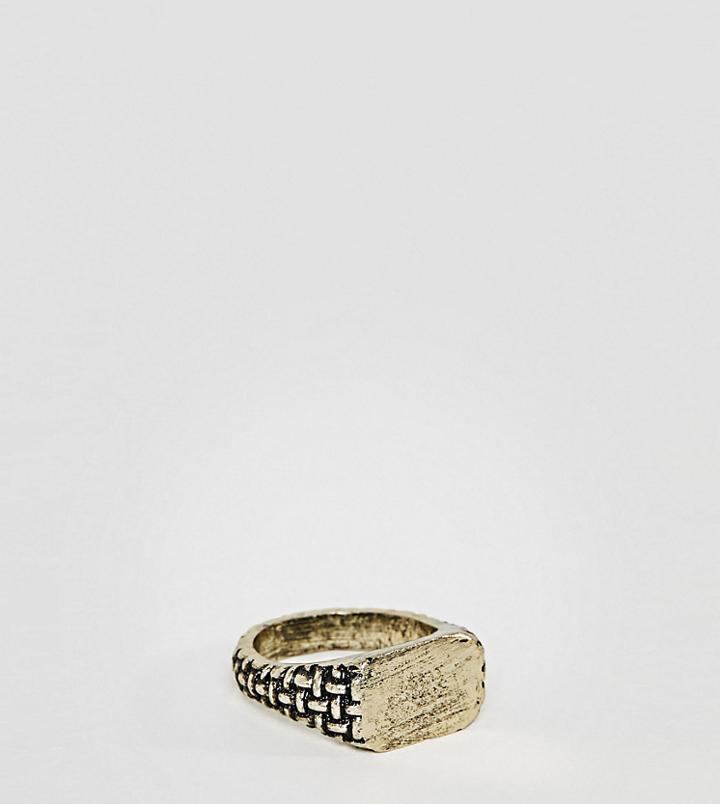 Reclaimed Vintage Inspired Signet Ring In Gold Exclusive At Asos - Gold