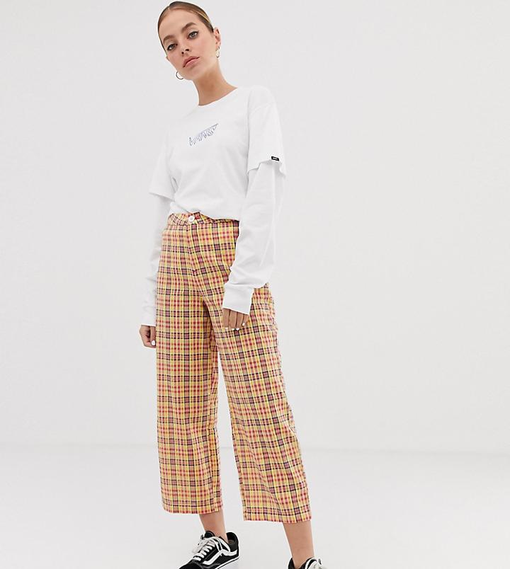 Asos Design Petite 90s Check Pants - Multi