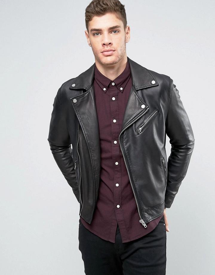 Lee Leather Perfecto Biker Jacket - Black