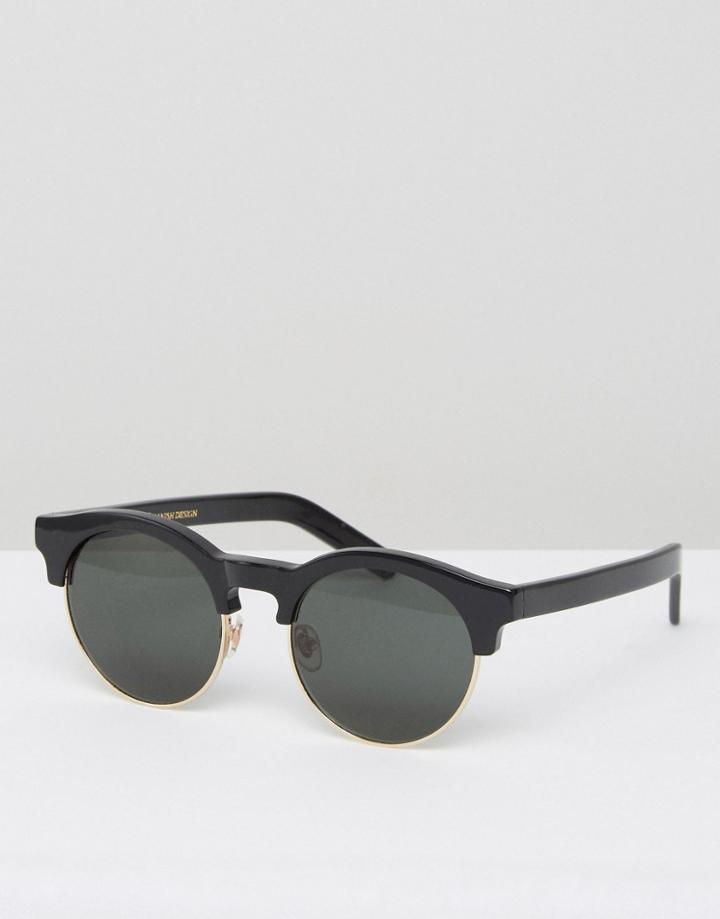 Han Kjobenhavn Round Sunglasses Smith Black - Black