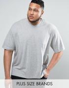 Jacamo Plus V-neck T-shirt In Gray Marl - Gray