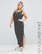 Junarose Sleeveless Lace Up Jersey Maxi Dress - Black