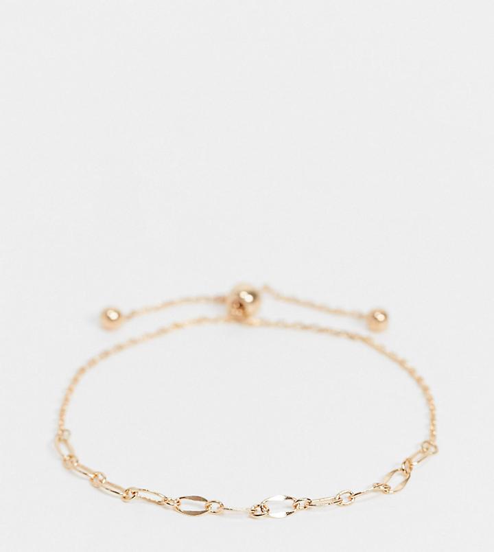 Reclaimed Vintage Inspired Tug-and-pull Bracelet In Gold