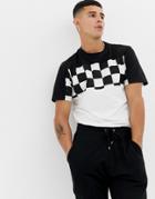 Another Influence Cut And Sew Checkerboard T-shirt - White