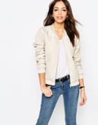 J.d.y Quilted Bomber Jacket - Gray