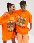 Crooked Tongues Rave Unisex T-shirt In Orange Neon - Orange